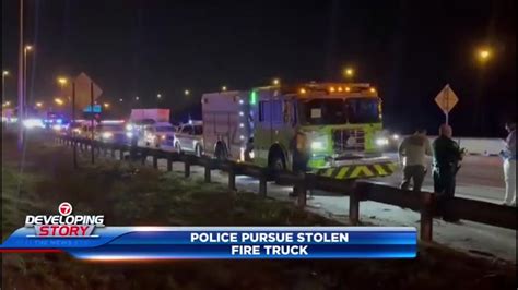 Driver in custody after police pursuit of MDFR truck stolen in North Miami Beach ends on Turnpike near Boynton Beach